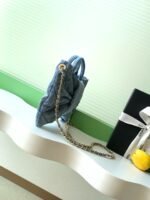 CHANEL 25S MAXI BOW BAG 26 IN BLUE DENIM WITH GOLD HARDWARE - Image 16