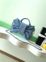CHANEL 25S MAXI BOW BAG 26 IN BLUE DENIM WITH GOLD HARDWARE - Image 2