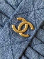 CHANEL 25S MAXI BOW BAG 38 IN BLUE DENIM WITH GOLD HARDWARE - Image 4