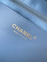 CHANEL 25S MAXI BOW BAG 38 IN BLUE DENIM WITH GOLD HARDWARE - Image 9
