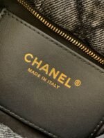 CHANEL 25S MAXI BOW BAG 26 IN DARK GREY DENIM WITH GOLD HARDWARE - Image 8