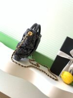 CHANEL 25S MAXI BOW BAG 26 IN DARK GREY DENIM WITH GOLD HARDWARE - Image 12