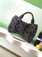 CHANEL 25S MAXI BOW BAG 38 IN DARK GREY DENIM WITH GOLD HARDWARE - Image 2