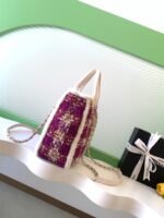 CHANEL 25S SHOPPING BAG 34 IN DARK PINK MIX WHITE TWEED - Image 5
