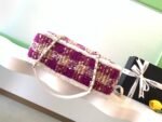 CHANEL 25S SHOPPING BAG 34 IN DARK PINK MIX WHITE TWEED - Image 12