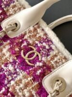 CHANEL 25S SHOPPING BAG 34 IN DARK PINK MIX WHITE TWEED - Image 13