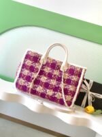 CHANEL 25S SHOPPING BAG 40 IN DARK PINK MIX WHITE TWEED - Image 3