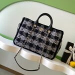 CHANEL 25S SHOPPING BAG 40 IN BLACK MIX GREY TWEED - Image 10