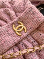 CHANEL 25S BOW BAG 38 IN PINK TWEED WITH GOLD HARDWARE - Image 3