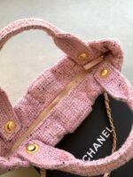 CHANEL 25S BOW BAG 38 IN PINK TWEED WITH GOLD HARDWARE - Image 18