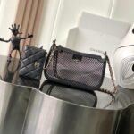 CHANEL 25S CLUTCH WITH CHAIN 20 CM IN BLACK LAMBSKIN WITH GOLD HARDWARE