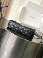CHANEL 25S CLUTCH WITH CHAIN 20 CM IN BLACK LAMBSKIN WITH GOLD HARDWARE - Image 3