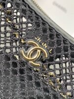 CHANEL 25S CLUTCH WITH CHAIN 20 CM IN BLACK LAMBSKIN WITH GOLD HARDWARE - Image 6
