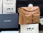 CHANEL 25S HIPPIE HOBO POSTMAN BAG 30 IN WARM TAUPE CALFSKIN GOLD HARDWARE - Image 18