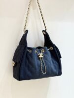 CC 25 HANDBAG 30 IN DARK BLUE DENIM GOLD HARDWARE - Image 11