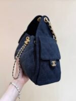CC 25 HANDBAG 30 IN DARK BLUE DENIM GOLD HARDWARE - Image 3