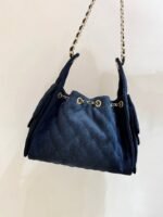 CC 25 HANDBAG 30 IN DARK BLUE DENIM GOLD HARDWARE - Image 4