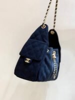 CC 25 HANDBAG 30 IN DARK BLUE DENIM GOLD HARDWARE - Image 16