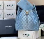 CC 25 HANDBAG 40 IN BLUE DENIM GOLD HARDWARE - Image 12