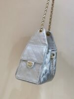 CC 25 HANDBAG IN SILVER-TONE 30 GRAINED CALFSKIN GOLD HARDWARE - Image 3