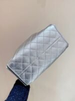 CC 25 HANDBAG IN SILVER-TONE 30 GRAINED CALFSKIN GOLD HARDWARE - Image 8