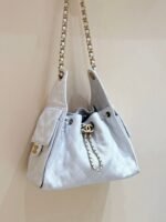 CC 25 HANDBAG IN WHITE 30 GRAINED CALFSKIN GOLD HARDWARE - Image 17