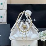 CC 25 HANDBAG IN WHITE 30 GRAINED CALFSKIN GOLD HARDWARE - Image 10