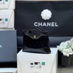 25S CHANEL MINI SHOPPING BAG 20 IN BLACK SUEDE CALFSKIN - Image 8