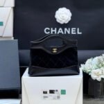 25S CHANEL MINI SHOPPING BAG 20 IN BLACK SUEDE CALFSKIN - Image 9