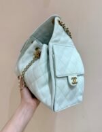 CHANEL 25S HANDBAG IN PALE CYAN 30 CALFSKIN GOLD HARDWARE - Image 7