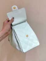 CHANEL 25S HANDBAG IN PALE CYAN 30 CALFSKIN GOLD HARDWARE - Image 8