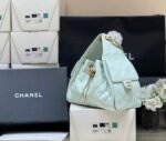 CHANEL 25S HANDBAG IN PALE CYAN 30 CALFSKIN GOLD HARDWARE - Image 4