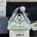 CHANEL 25S HANDBAG IN PALE CYAN 30 CALFSKIN GOLD HARDWARE - Image 10