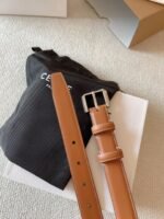 CELINE 25S BELT 25MM IN BROWN CALFSKIN SILVER HARDWARE 561793 - Image 5