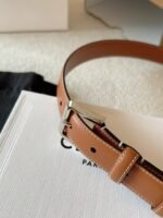 CELINE 25S BELT 25MM IN BROWN CALFSKIN SILVER HARDWARE 561793 - Image 16