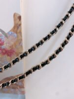 CHAIN BELT IN GOLD METAL INTERWOVEN WITH CALFSKIN STRAPS - Image 9
