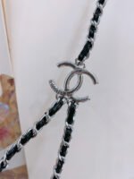 CHAIN BELT IN SILVER METAL INTERWOVEN WITH CALFSKIN STRAPS - Image 5