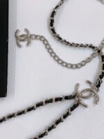 CHAIN BELT IN SILVER METAL INTERWOVEN WITH CALFSKIN STRAPS - Image 12