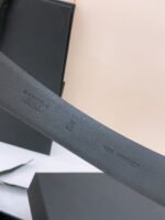 BELT 30MM IN BLACK CALFSKIN WITH INTERWOVEN GOLD CHAIN BUCKLE - Image 3