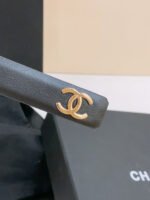 DOUBLE C BELT 20MM IN BLACK CALFSKIN WITH GOLD-TONE CHAIN INTERWOVEN BUCKLE - Image 6