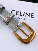 CELINE 25S BELT 25MM WITH ARC DE TRIOMPHE BUCKLE IN SILVER 571498 - Image 9