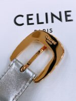 CELINE 25S BELT 25MM WITH ARC DE TRIOMPHE BUCKLE IN SILVER 571498 - Image 4