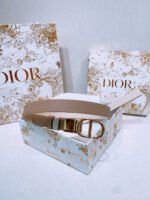 DIOR 25S BELT 20 MM IN LIGHT BEIGE BROWN CALFSKIN 572903 - Image 8